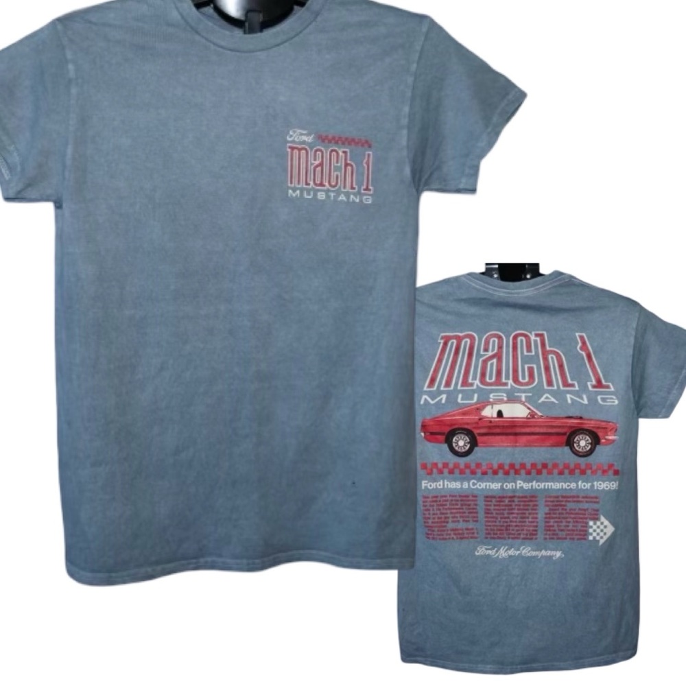 Mach 1 Ford Mustang Blue T Shirt 1969 Performance Small *NWOT*